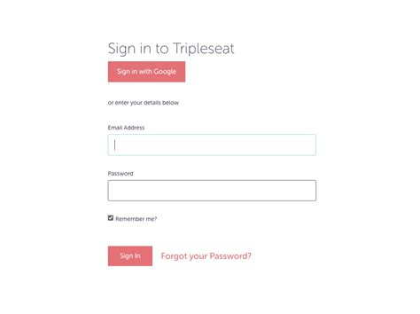 tripleseat login page